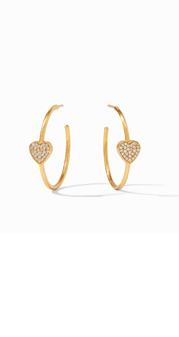 Heart Hoop Gold Pave